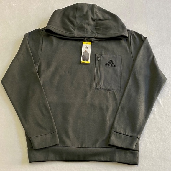 Adidas Men's Fleece Hoodie, Pullover, Gray, Small NWT - Picture 7 of 16